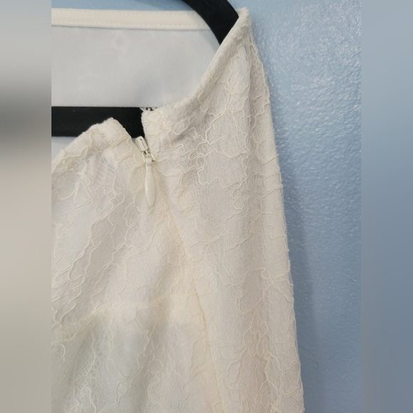 Lovers and Friends Hollyn Lace Bow One Shoulder Mini Dress White Large - Picture 7 of 16